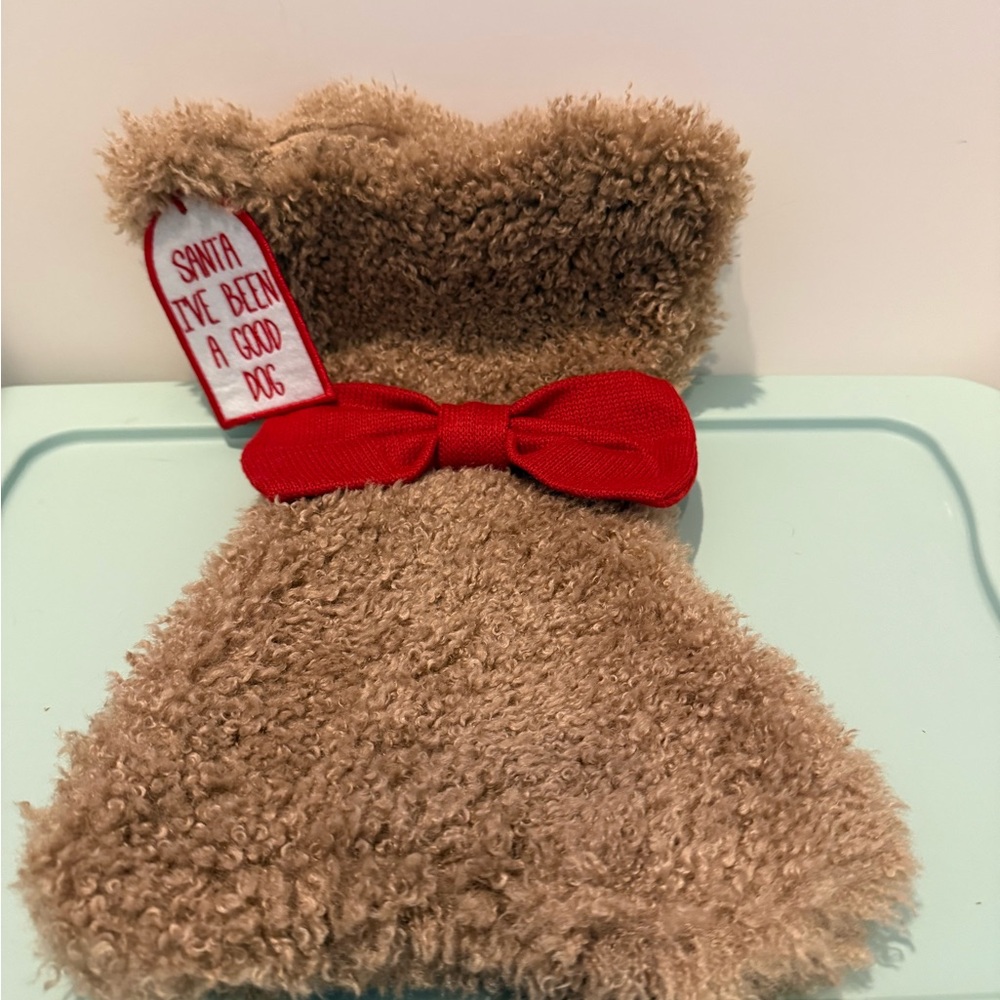 Cute Brown Dog Bone Stocking- NWT